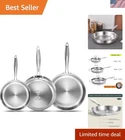 Whole Body Tri-ply Stainless Steel Frying Set, 8 /10 /12 Cooking Pans, K... New. Price: $186.68.