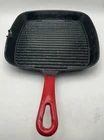 Cuisinart CI30-23 Chef's Enameled Cast Iron 9-1/4" Square Grill Pan Red Skillet Used. Price: $14.95.