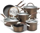 Symmetry 11-PIECE Nonstick Cookware Set, Dishwasher Safe, Chocolate New. Price: $480.99.