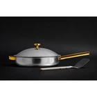 Our Place 3PC Titanium 10.5" Always Pan Pro W/ Gold Color New. Price: $134.99.
