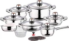 18PIECE Stainless Steel Cookware Set Includes Induction Compatible Fry Pots Pans New. Price: $214.37.