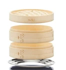 New Miu 10" 2-TIER Bamboo Steamer Basket With Stainless Steel Ring Adapter. Price: $26.99.