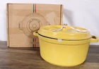 Staub 7 Qt Round Cocotte Dutch Oven Citron Yellow 28CM Enameled Cast Iron New. Price: $199.99.