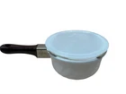 Arcoflam White Swirl 1.5QT Sauce Pan Clear Glass Lid Detachable Handle New Box. Price: $21.60.