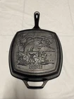 Lodge Wildlife Series Trout Bass Pre Seasoned Square Grill Pan Cast Iron Used. Price: $68.00.