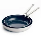 Blue Diamond Cookware Tri-ply Stainless Steel Ceramic Nonstick, 9.5" And 11" Fry New. Price: $164.99.
