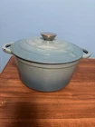 Gibson Home Addlestone 2.65 Quart Round Enamel Cast Iron Dutch Oven Pot Blue Used. Price: $24.95.
