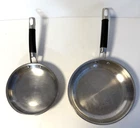 Cuisinart Stainless Steel Skillet Frying Pan 8" 10" HW8622 24 Black Rubber Used. Price: $29.99.
