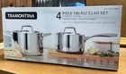 Tramontina Tri-ply Clad Sauce Pan Set 4-PIECE New & Sealed. Price: $65.97.