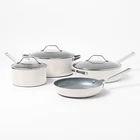 Figmint 7PC Aluminum Cookware Set 450 Degree Cream Nonstick Ceramic Coated New. Price: $64.99.