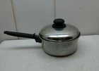 Amc Cookware 1.5 Qt Saucepan Multi-ply Stainless Saute Pot Frying & Lid Usa Used. Price: $49.99.