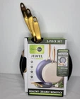 Greenpan Jewel 3-PIECE Ceramic Non-stick Skillet Set Oven Safe New Other. Price: $59.97.