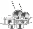 14-PIECE Tri-ply Stainless Steel Cookware Set For All Stoves New. Price: $373.99.