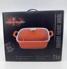 Hells Kitchen White Ceramic Bakeware Square Covered Casserole Cooking Dish New. Price: $26.99.