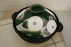 Donabe Sukiyaki Japanese Earthenware Pot Oribe Camellia Flower Green 6GO New. Price: $221.94.