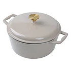 Mainstays 4.75QT Oven-safe Cast Iron Ceramic Enamel Round Dutch Oven, Blue New. Price: $46.76.