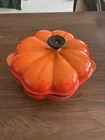 Vintage Creuset 2QT Flame Pumpkin Enameled Cast Iron Dutch Oven Used. Price: $90.00.