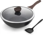 Nonstick With Lid, 12 Inch Woks & Stir-fry Pans, Granite Stone Black New. Price: $53.78.