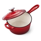 Onader 2QT With Lid, Enameled Cast Iron Pot, Quarts, Red New. Price: $80.49.