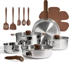 Carote 19PCS Stainless Steel Cookware Set With Detachable Handle, Pots Pans New. Price: $142.88.