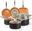 Paris Hilton Iconic Nonstick Pots And Pans Set, Multi-layer Coating, New. Price: $239.99.