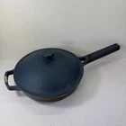 Our Place Always Pan 2.6QT 10.5" Ceramic Nonstick Blue Salt + Lid Used. Price: $39.99.