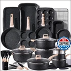 Carote 44PC Nonstick Pots & Pans Set - Induction Cookware Bakeware W/ Knives New. Price: $465.47.