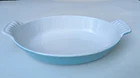 Le Creuset Paris Blue Oval Au Gratin Dish #20 Cast Iron Enamel France - Vintage Used. Price: $59.95.