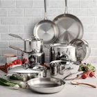 Tramontina Tri-ply Clad 14 Pc Cookware Set 18/10 Stainless Steel Induction Ready New. Price: $369.21.