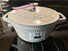 Staub Cocotte Twist 2.4 Qt 20CM Cast Iron Dutch Oven In White Truffle Nib New. Price: $220.00.