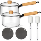 2 Sets Glass Pot For Cooking On Stove Kitchen Cookware Clear Po... New. Price: $60.92.
