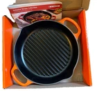Creuset Enameled Cast Iron Deep Round Grill 9.75 In 25 Cm Flame Orange New. Price: $139.99.