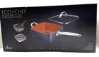 Copper Eco + Chef Ceramic Non Stick Cookware Square 9.5 Fry Basket Steamer New. Price: $49.95.