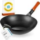 Yosukata 13.5" Carbon Steel Wok Pan Pre-seasoned Flat Bottom Pow For Stir New. Price: $69.54.