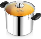 12 3-PLY Cooking Stock Pot With Lid, P&p Chef Quarts, Silver. Price: $65.19.