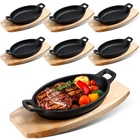 Mifoci 6 Pcs Mini Cast Iron Skillet Wooden Base Small Fajita Plates New. Price: $144.93.