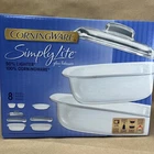 Corningware Simply Lite Set 8 Pieces Glass Bakeware & Lids White New Sealed Usa. Price: $201.00.