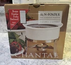 Chantal Fun Fondue Ceramic 3 Cup Pot Green- Forks Stand & Tea Light-new In Box!. Price: $16.44.