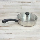 Farberware Impact Bonded 18/10 Stainless Steel Pan Even Heat Glass Lid Used. Price: $28.00.