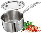 Delarlo Stainless Steel Small Brushed Saucepan With Lid, Induction 2.0QT New. Price: $50.62.
