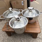 Technique Clad 6 Pc Stainless Steel Cookware Set Pots W/ Lids Induction New. Price: $120.00.