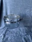 Pyrex Flameware Glass Stainless 6324-B Qt Blue Tint Sauce Pan W/ Clear Lid Used. Price: $20.00.