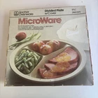 Vintage Anchor Hocking Microware Divided Plate W/cover PM486/T1 New Box. Price: $30.00.