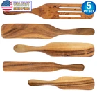 Spurtle Kitchen Cooking Utensil 5PC Set Teak Non Stick Wooden Spatula Spoon New. Price: $17.95.