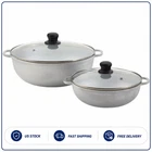 Imusa Cast Aluminum Caldero Pc Set 2.5/7 Qt Glass Lid 22/30CM New. Price: $28.99.