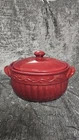 Celebrating Home Burgundy/berry Bean Pot With Lid Stoneware Ceramic Used. Price: $14.00.