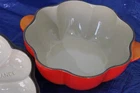 Le Creuset Orange Pumpkin Cocotte Dutch Oven Cast Iron Enamel Coated 2QT 1.9L Used. Price: $100.00.