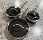 Calphalon Cookware Pot & Frying Pan Set With Lids Metal Utensil Safe Used. Price: $49.87.