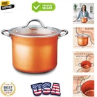 Concord 7 Qt Copper Non Stick Stock Pot Casserole Coppe-ramic Series Cookware... New. Price: $65.59.