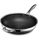 New Hexclad Hybrid Stainless Steel Non-stick 12 Inch Wok With Long Handle Lid. Price: $72.00.